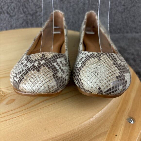 Born Adour Ballet Flats Womens 7 Leather Snakeskin Print Casual Comfort Shoes - Picture 3 of 11